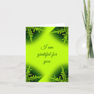 Neon Green Fern Card Dankeskarte