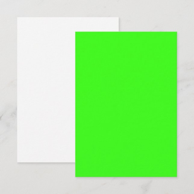 Neon Green Flat Carte de remerciements - Personnal (Devant / Derrière)
