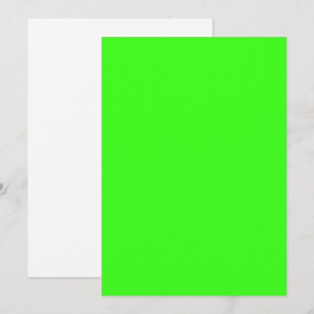 Neon Green Flat Save the Date Card - Anpassbar (Vorne/Hinten)