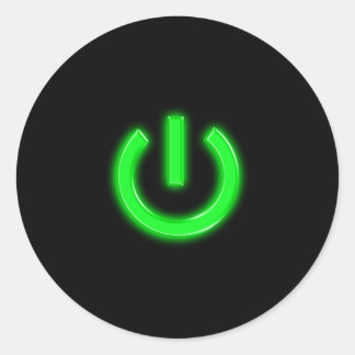 Neon Green Flourescent Power Button Runder Aufkleber