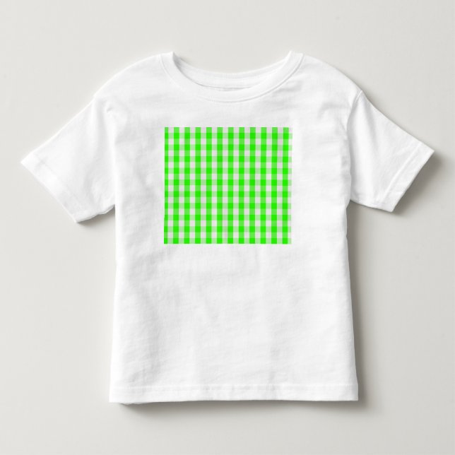 Neon Green Gingham Pattern von Shirley Taylor Kleinkind T-shirt (Vorderseite)