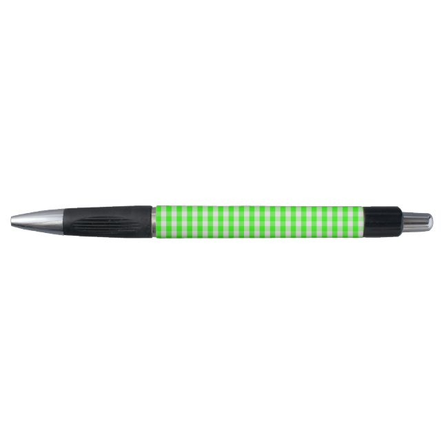 Neon Green Gingham Pattern von Shirley Taylor Kugelschreiber (Vorderseite)