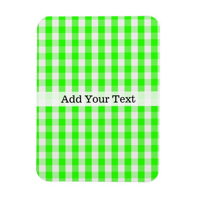 Neon Green Gingham Pattern von Shirley Taylor Magnet (Vertikal)