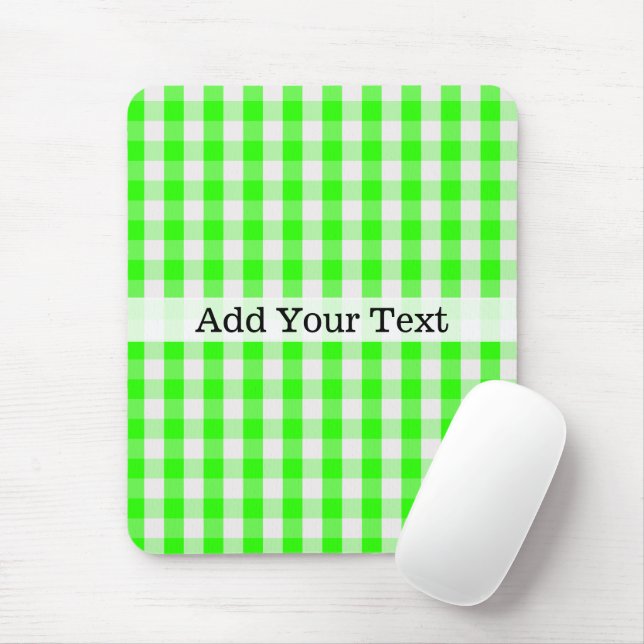 Neon Green Gingham Pattern von Shirley Taylor Mousepad (Mit Mouse)