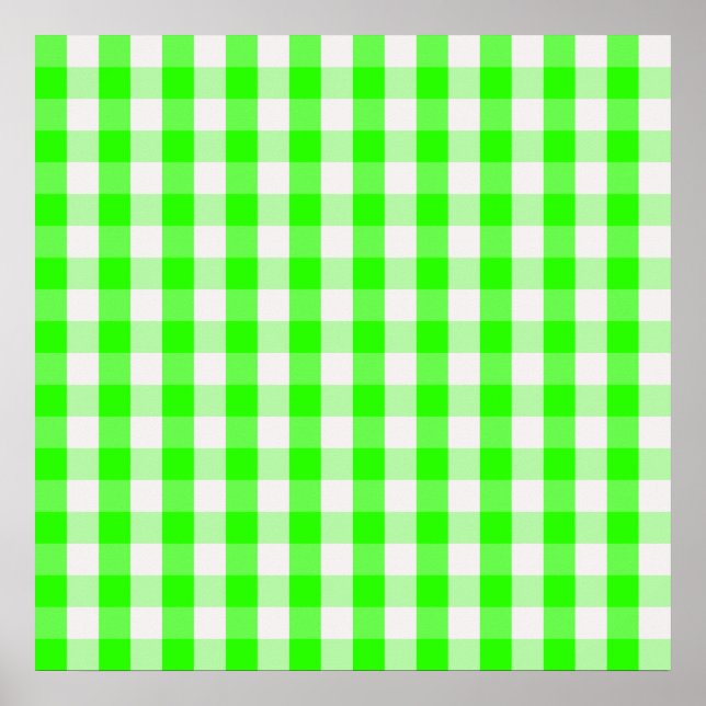 Neon Green Gingham Pattern von Shirley Taylor Poster (Vorne)