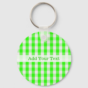 Neon Green Gingham Pattern von Shirley Taylor Schlüsselanhänger