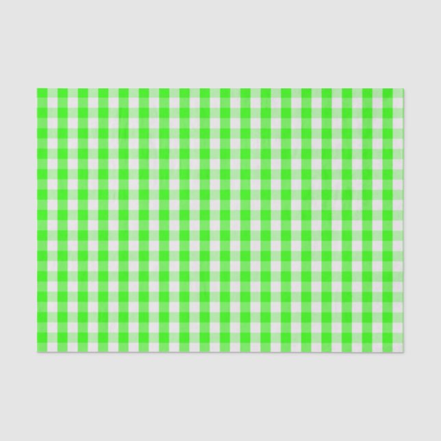 Neon Green Gingham Pattern von Shirley Taylor Seidenpapier (Vorderseite)