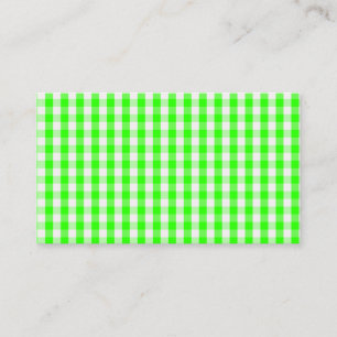 Neon Green Gingham Pattern von Shirley Taylor Visitenkarte