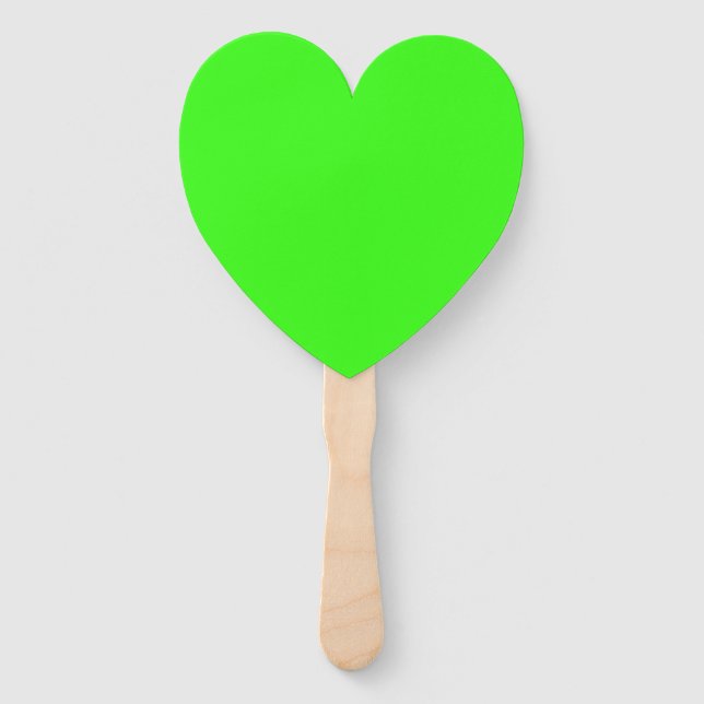 Neon Green Heart Fan Set – Customizable Fächer (Vorderseite)