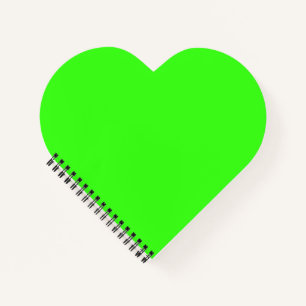 Neon Green Heart Shaped Notebook Notizbuch