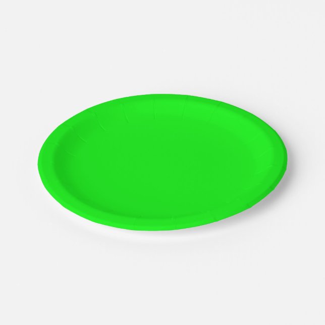 Neon green hex code 00FF00 Party Plate Pappteller (Schrägansicht)
