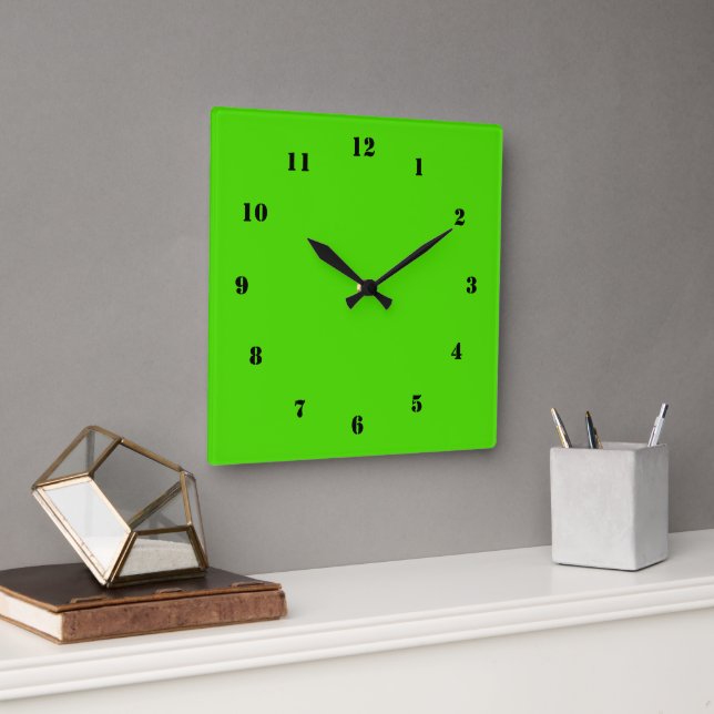Neon Green Horloge Couleur personnalisée Votre pro (Bureau)