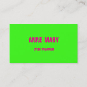 Neon Green Hot Pink Wedding Event Planner farbenfr Visitenkarte