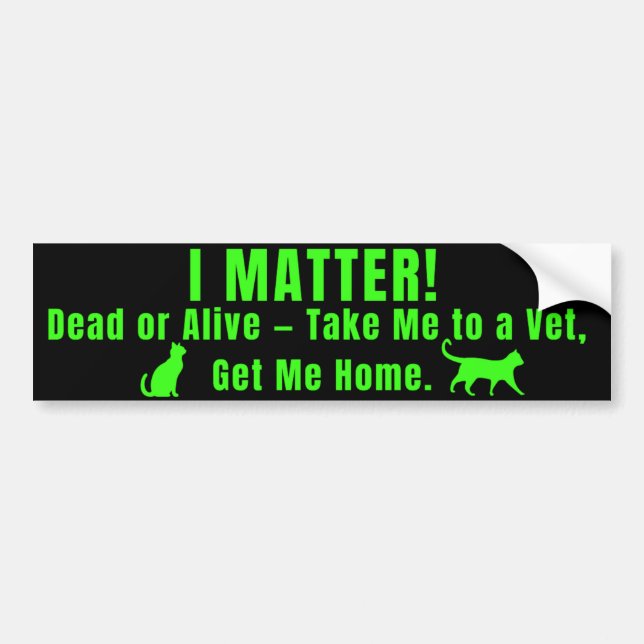 Neon Green "I Matter" Bumper Sticker (Devant)