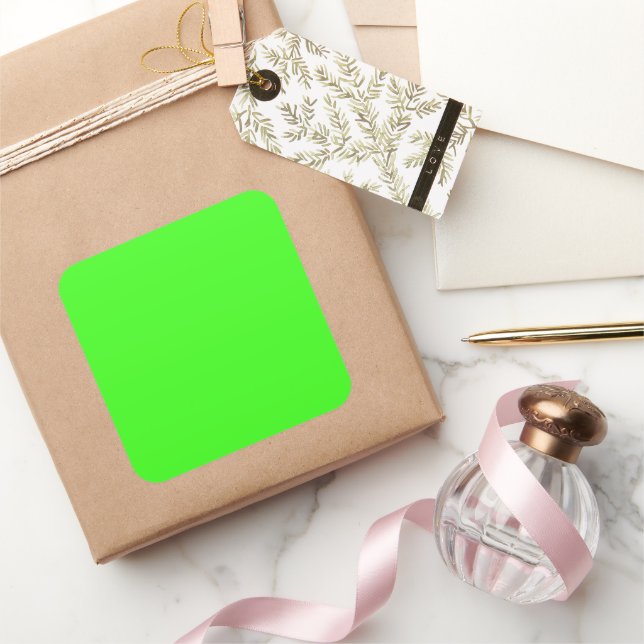 Neon Green Large Quadratischer Aufkleber (Schenken)