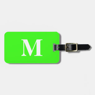 Neon Green Monogram Individuelle Name-Geschenk für Gepäckanhänger