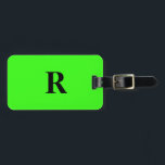 Neon Green Monogram Name Custom Wedding Gift Favor Gepäckanhänger<br><div class="desc">Mit Monogramm Anfangs- und auch persönliche Daten wie Name,  Adresse,  Telefonnummer und E-Mail,  die Sie bearbeiten können. Mit einem schönen,  soliden Neon-Grün-Hintergrund können Sie die Farbe ändern,  wenn Sie möchten. Coole Geschenkidee für ihn oder sie.</div>