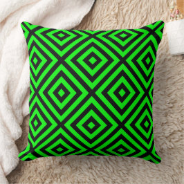 Neon Green Pattern Throw Kissen