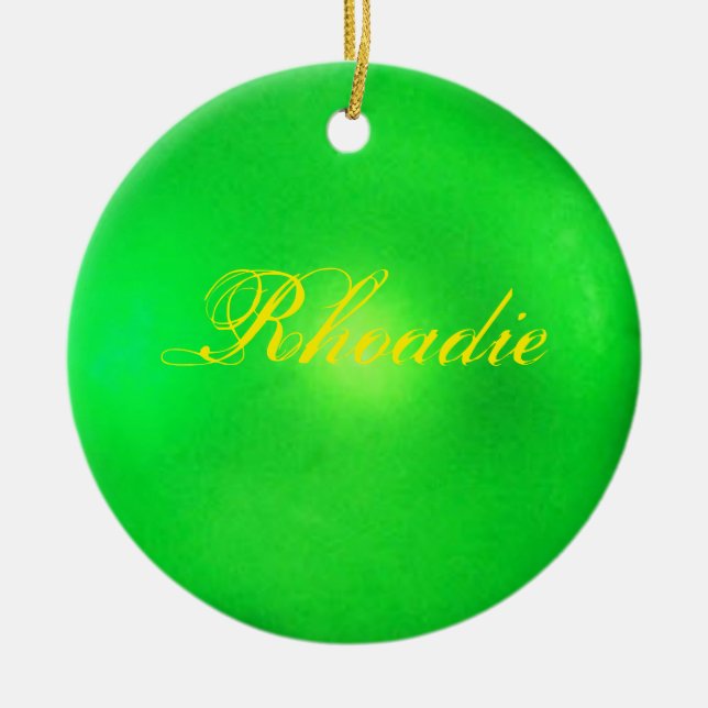 Neon Green Personalisiert Holiday Keramik Ornament (Vorne)