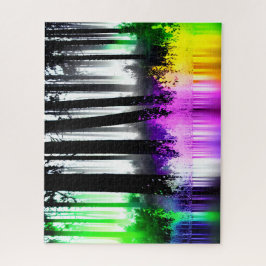 Neon Green Pink Lila Gelbwald Reflektion