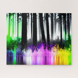 Neon Green Pink Lila Gelbwald Reflektion