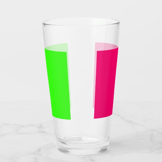 Neon Green & Pink Pint Glass Cup - individuell ein Glas (Links)