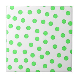 Neon Green Punkt Pattern Fliese