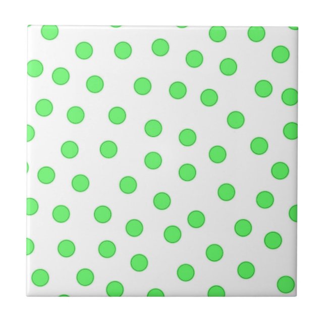 Neon Green Punkt Pattern Fliese (Vorderseite)