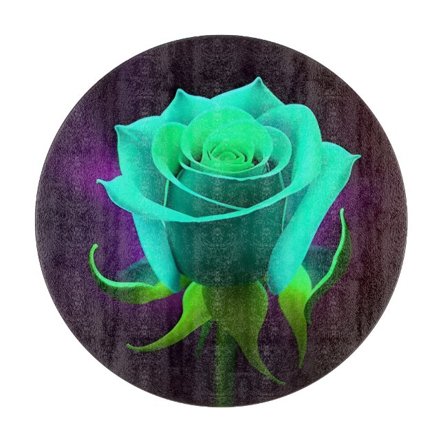 Neon Green Rose Schneidebrett (Vorderseite)