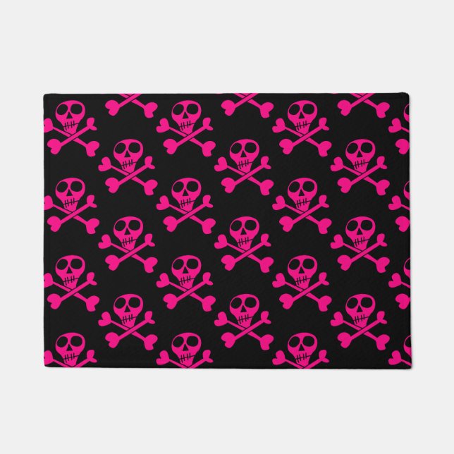 Neon Green Skull Illustration Fußmatte (Vorderseite)