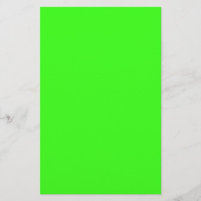 Neon Green Solid Color Briefpapier (Vorderseite)