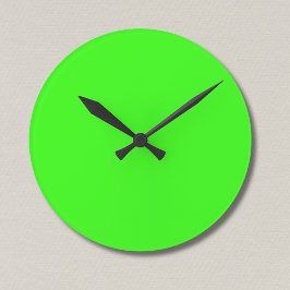 Neon Green Solid Color | Classic Runde Wanduhr