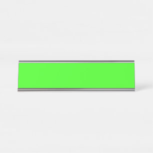 Neon Green Solid Color   Classic Schreibtischnamensplakette