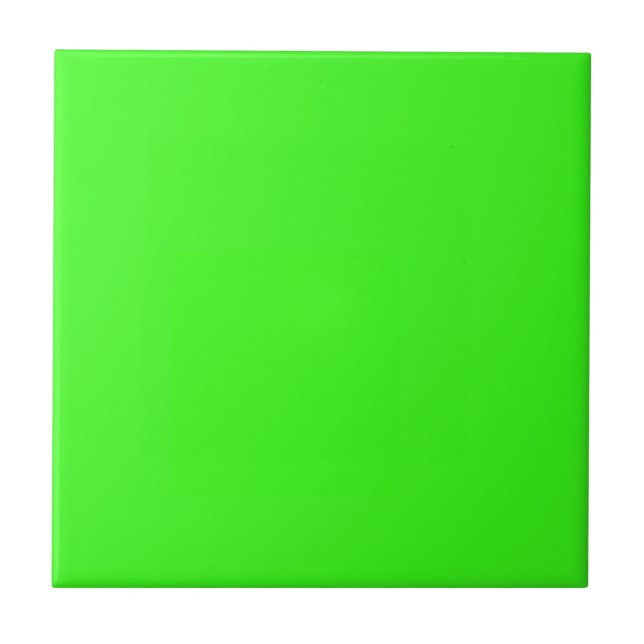 Neon Green Solid Color Fliese (Vorderseite)