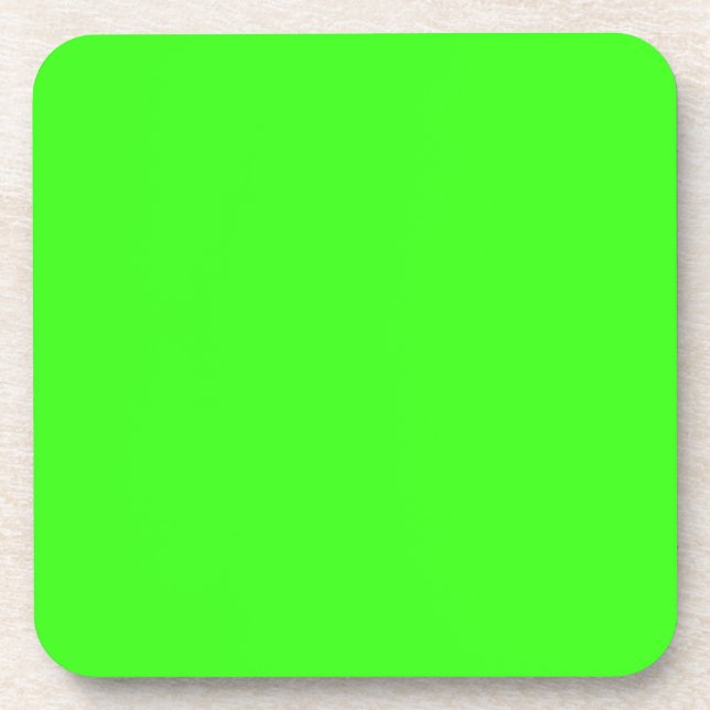 Neon Green Solid Color Getränkeuntersetzer (Vorderseite)