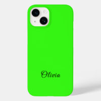 Neon Green Solid Color Individuelle Name
