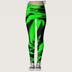 Neon Green Surge Swirl Leggings