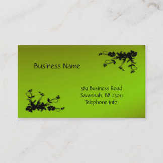 Neon Green und Black Elegante Business Card Visitenkarte
