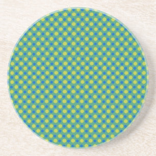Neon Green und Blue Polka Punkte auf Green Getränkeuntersetzer