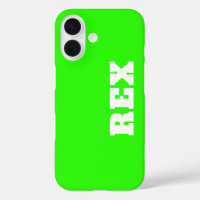 Neon Green und White Modern Name Pet