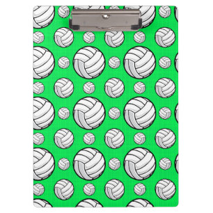 Neon Green Volleyball-Muster Klemmbrett