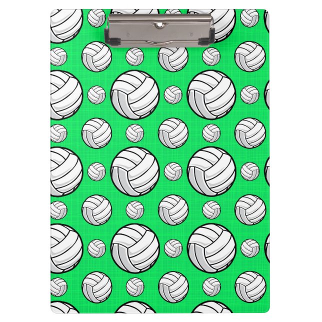 Neon Green Volleyball-Muster Klemmbrett (Vorderseite)