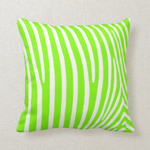 Neon Green Zebra Pattern Kissen