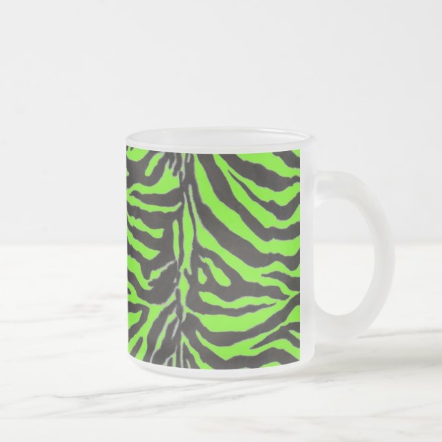 Neon Green Zebra Skin Texture Background Mattglastasse (Rechts)