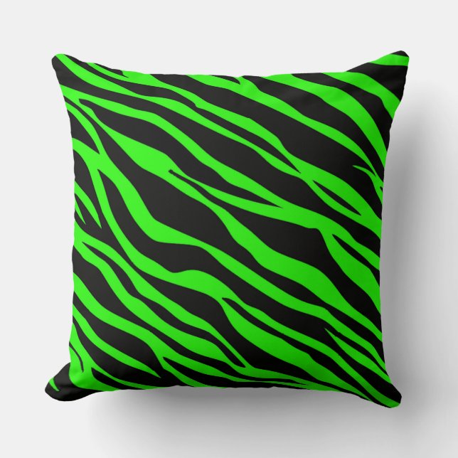 Neon Green Zebra Striping Kissen (Vorderseite)