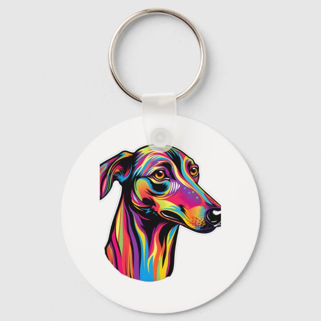 Neon Greyhound Schlüsselanhänger (Vorderseite)