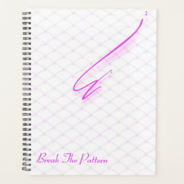 Neon Grid Break Art | Isometric Grid with Pink Acc Planer