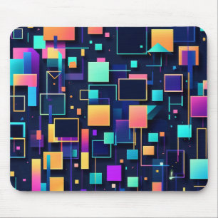 Neon Gridlock Mousepad