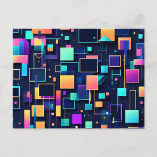 Neon Gridlock Postkarte