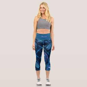 Neon Griechische Göttin Aktivkleidung   Futuristis Capri Leggings